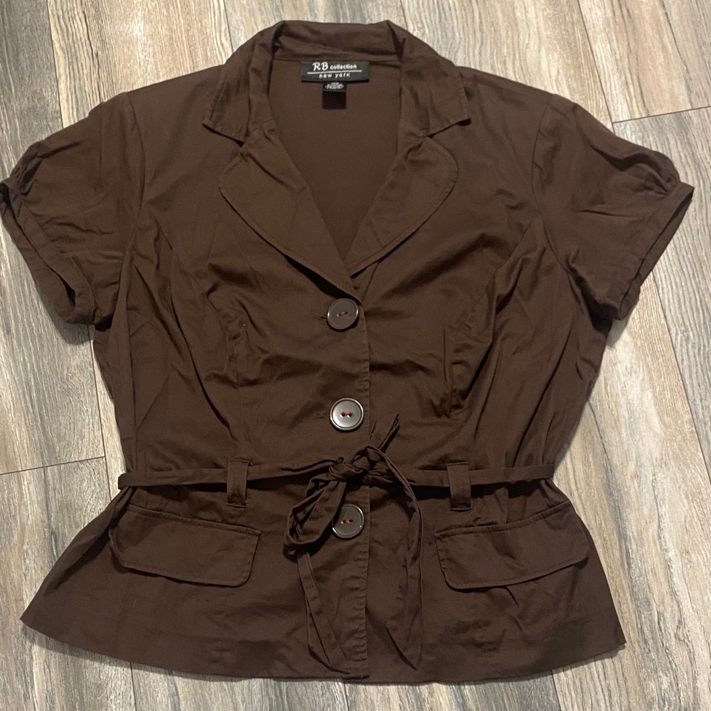 RB Collection Brown Blazer with Belt